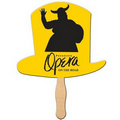 Top Hat Stock Shape Fan w/ Wooden Stick